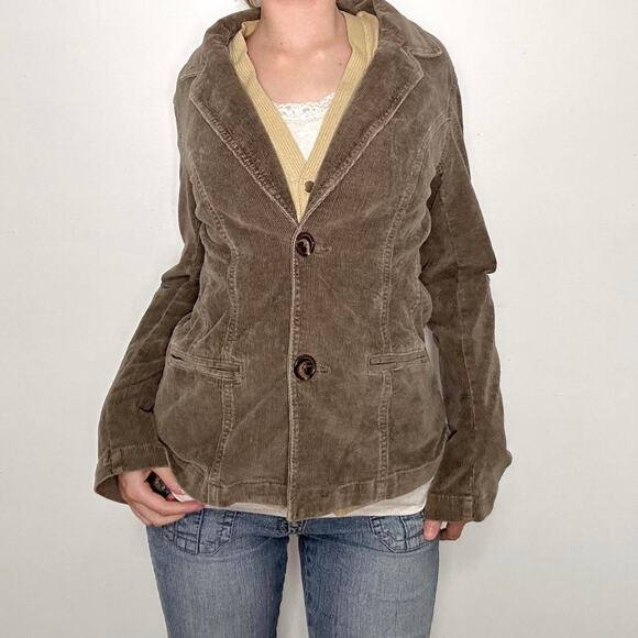Y2k faded glory grayish brown corduroy blazer - Picture 3 of 8